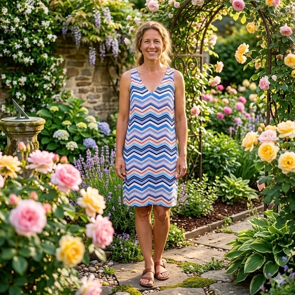 Gap Midi Dress Multicolor Sleeveless Size Medium